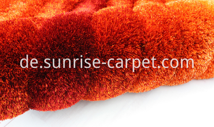 Polyester Shaggy 3D design in Red and Orange color